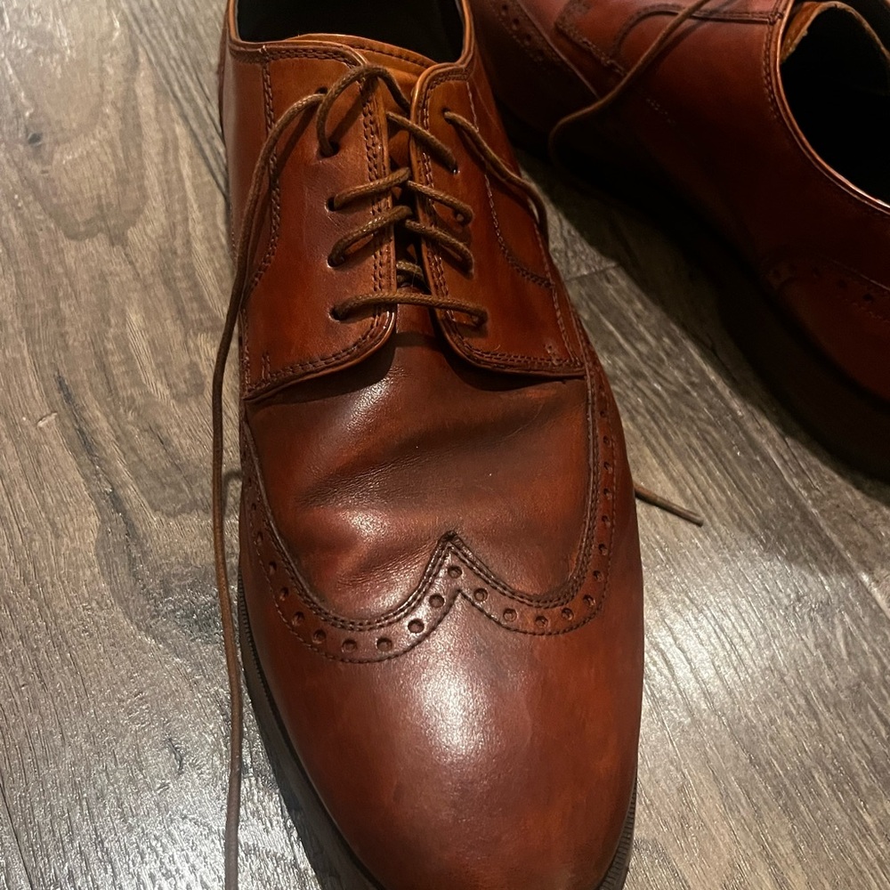 Cole Haan Grand O.S. Oxford Brown Leather Wingtip Brogue Lace Up Shoes 12 - Picture 7 of 8